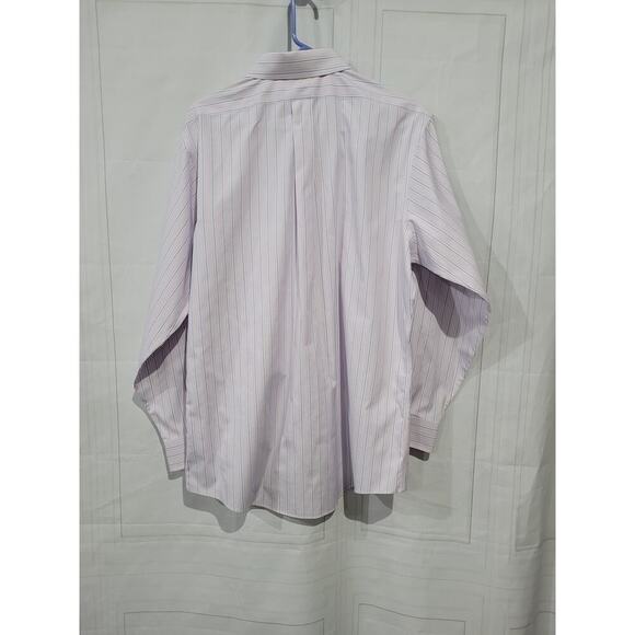 Brooks Brothers 16/33 Button Down Shirt Double Stripe Non Iron Cotton PLE/Blue - Picture 7 of 7